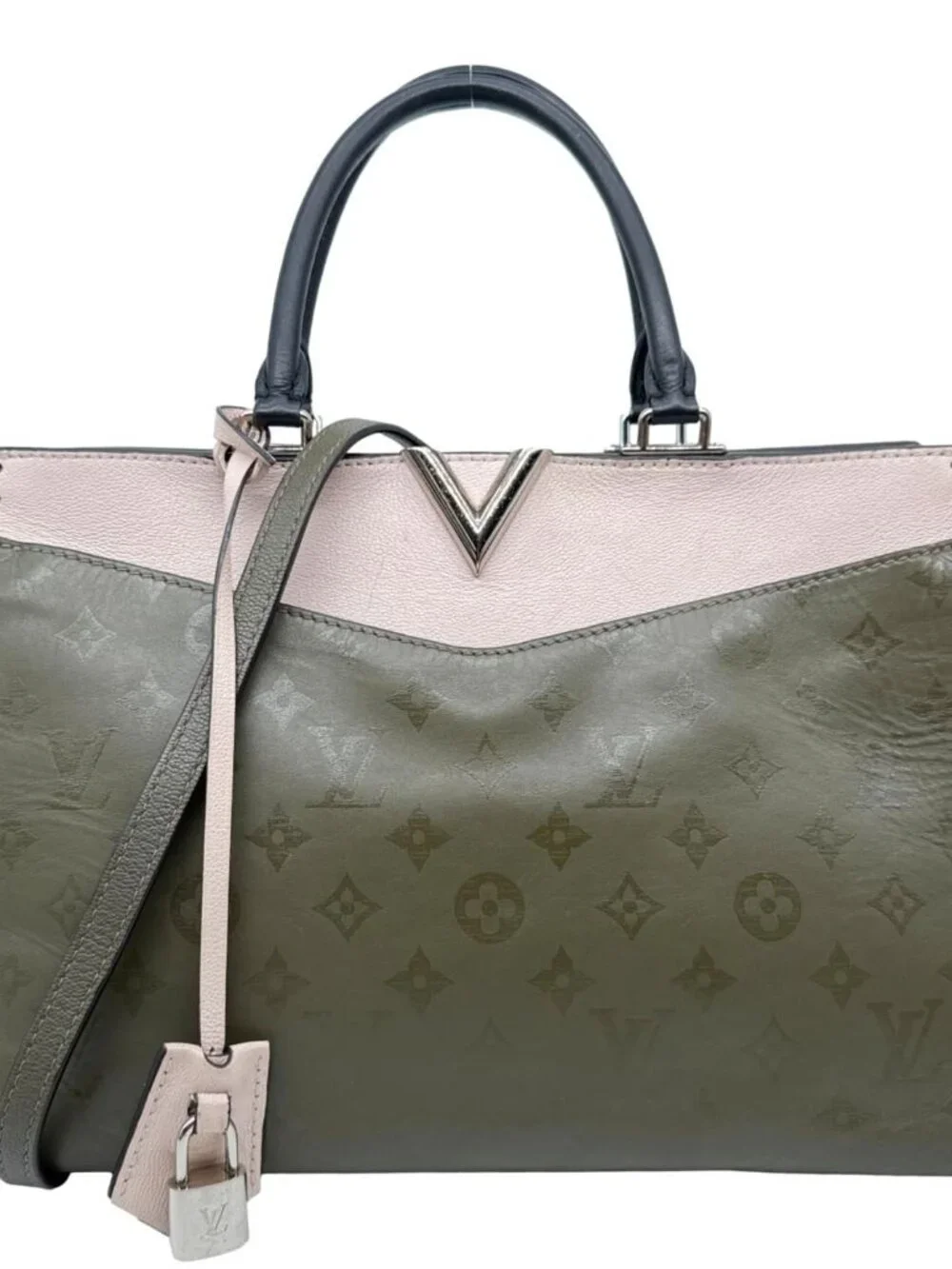 Louis Vuitton  Very Zipped Monogram Leather Tote Shoulder Bag Green 0
